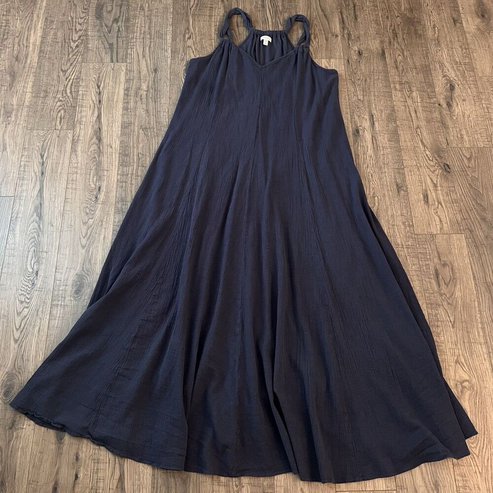 Garnet Hill Maxi Dress XL Gauzy Blue